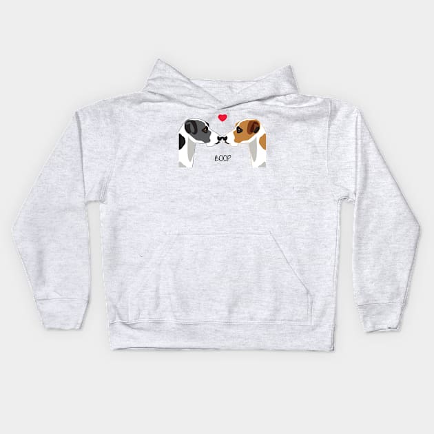 Jack Russel Terrier Dog Boop I Love You Kids Hoodie by HotPinkStudio.Me